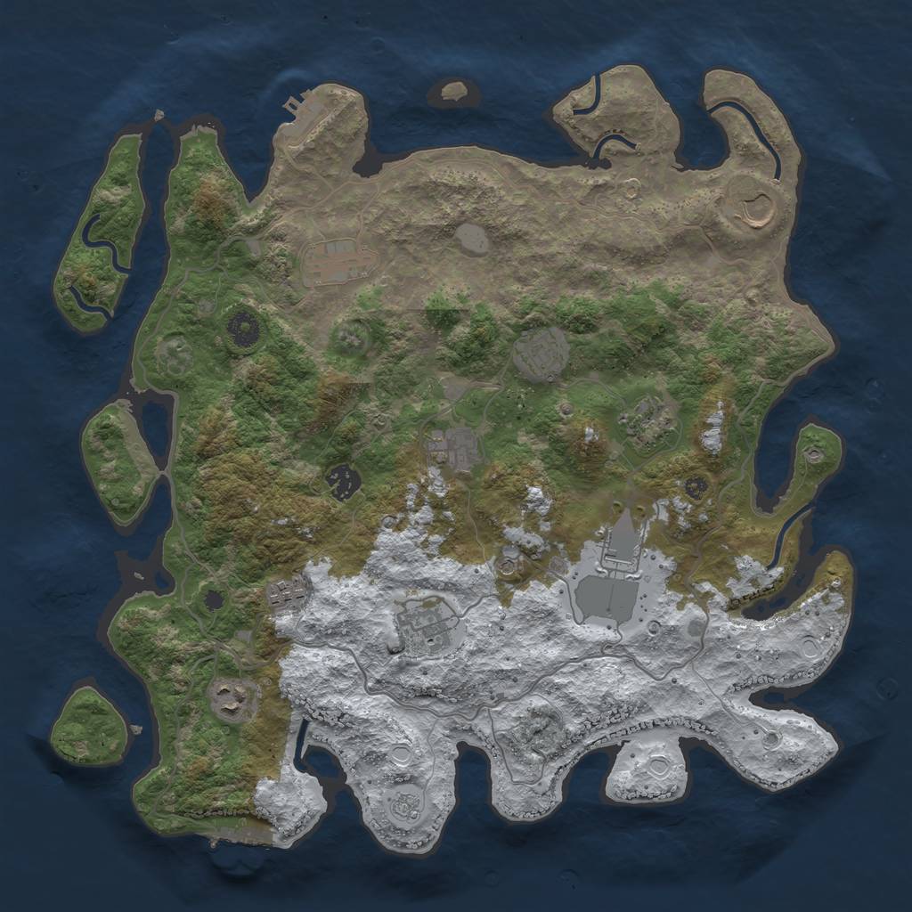 Rust Map: Procedural Map, Size: 4000, Seed: 700485965, 19 Monuments