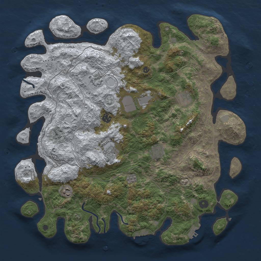 Rust Map: Procedural Map, Size: 4250, Seed: 92745513, 17 Monuments