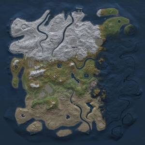 Thumbnail Rust Map: Procedural Map, Size: 4500, Seed: 392062566, 13 Monuments