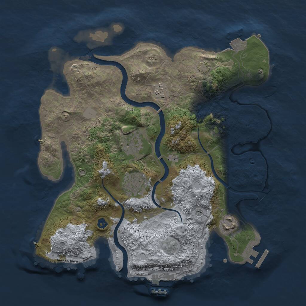Rust Map: Procedural Map, Size: 3000, Seed: 806072544, 9 Monuments