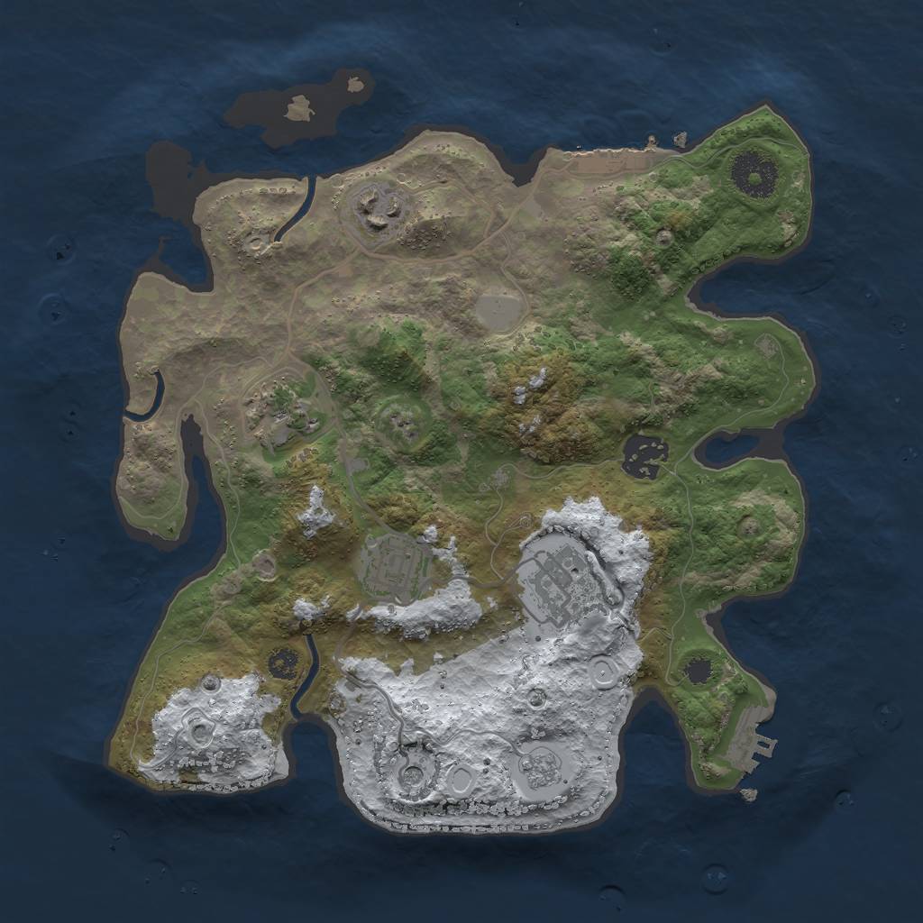 Rust Map: Procedural Map, Size: 3000, Seed: 806072544, 14 Monuments