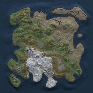 Thumbnail Rust Map: Procedural Map, Size: 3500, Seed: 39911, 17 Monuments