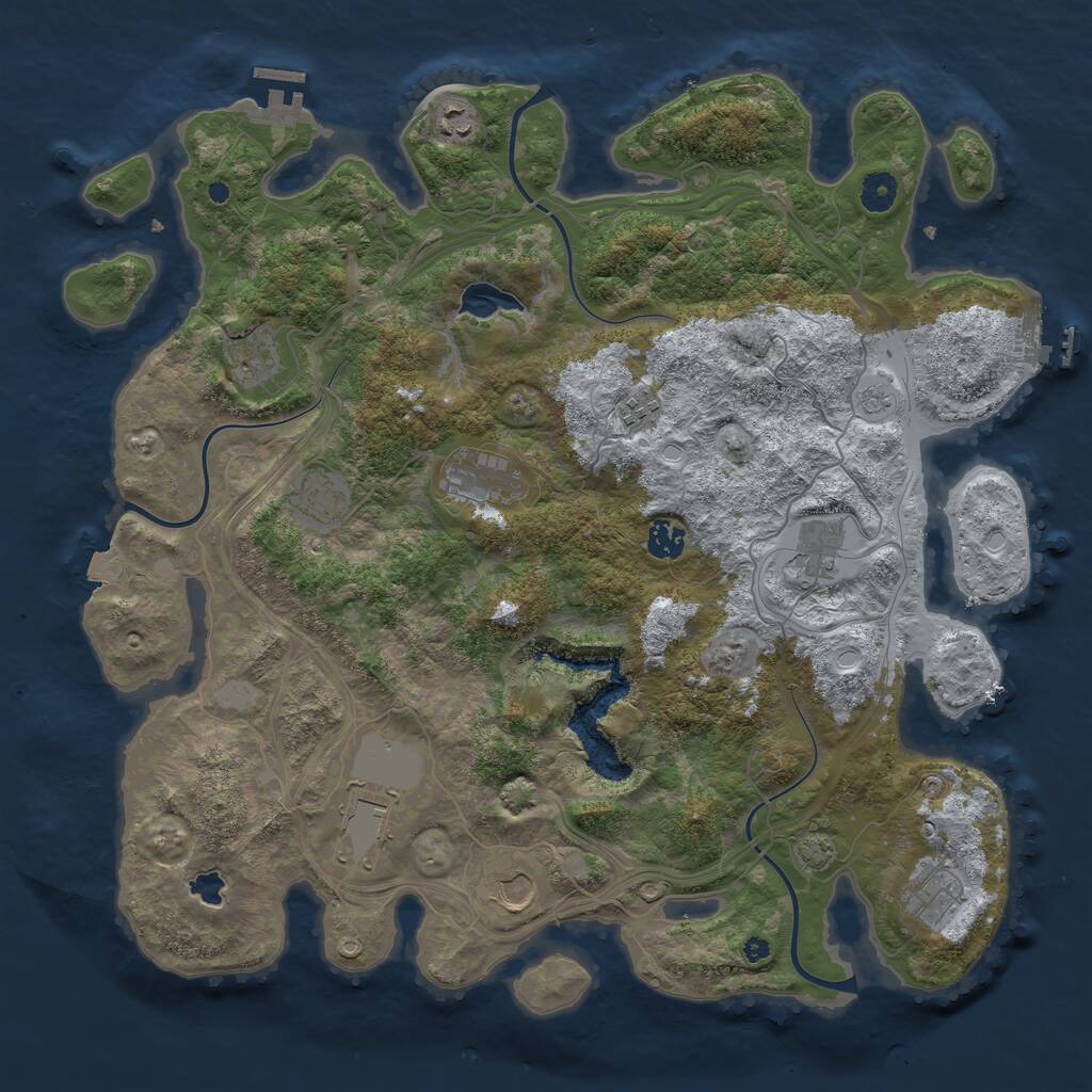 Rust Map: Procedural Map, Size: 4250, Seed: 1418534, 15 Monuments