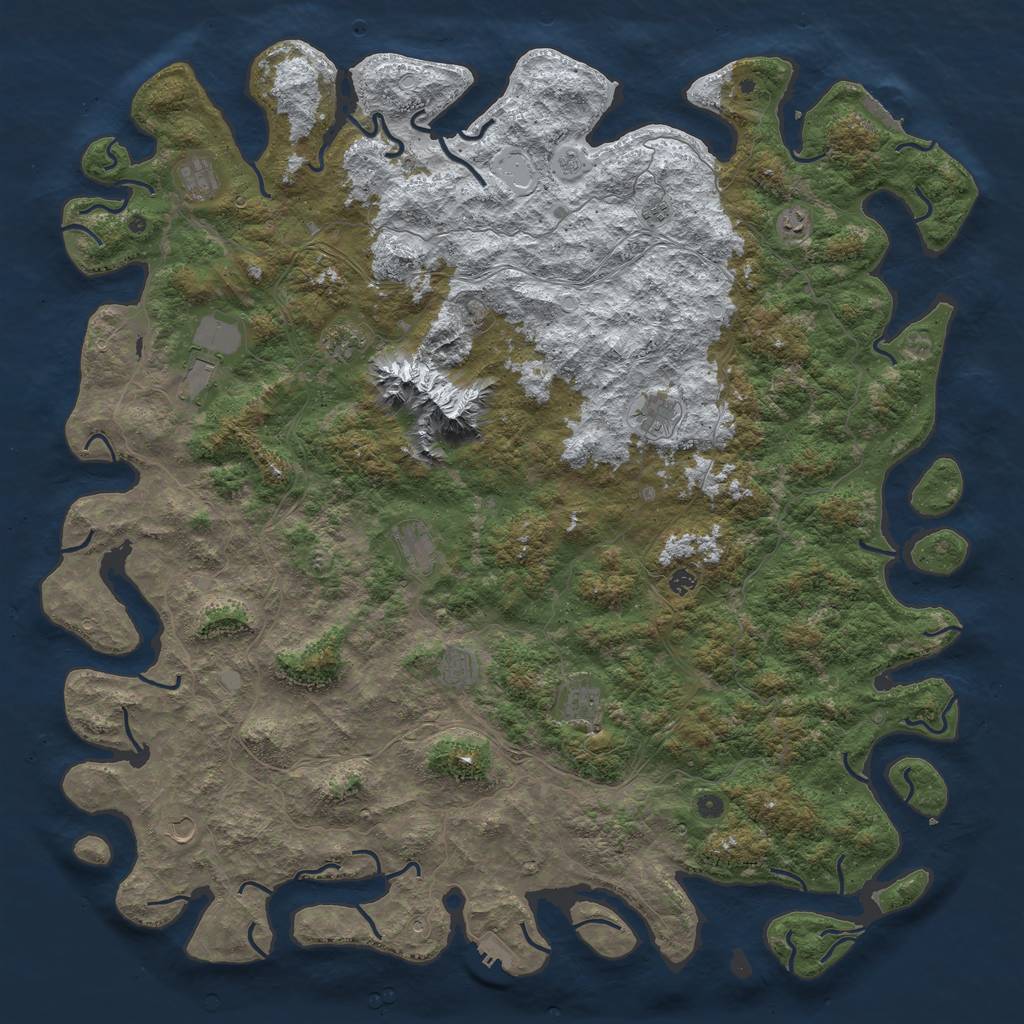 Rust Map: Procedural Map, Size: 6000, Seed: 2305247, 20 Monuments