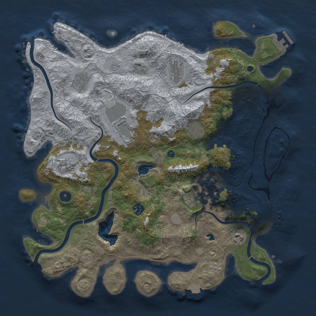 Rust Map: Procedural Map, Size: 4200, Seed: 443371258, 15 Monuments