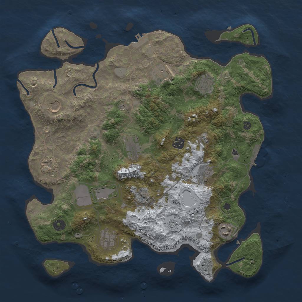 Rust Map: Procedural Map, Size: 3750, Seed: 1626997117, 20 Monuments