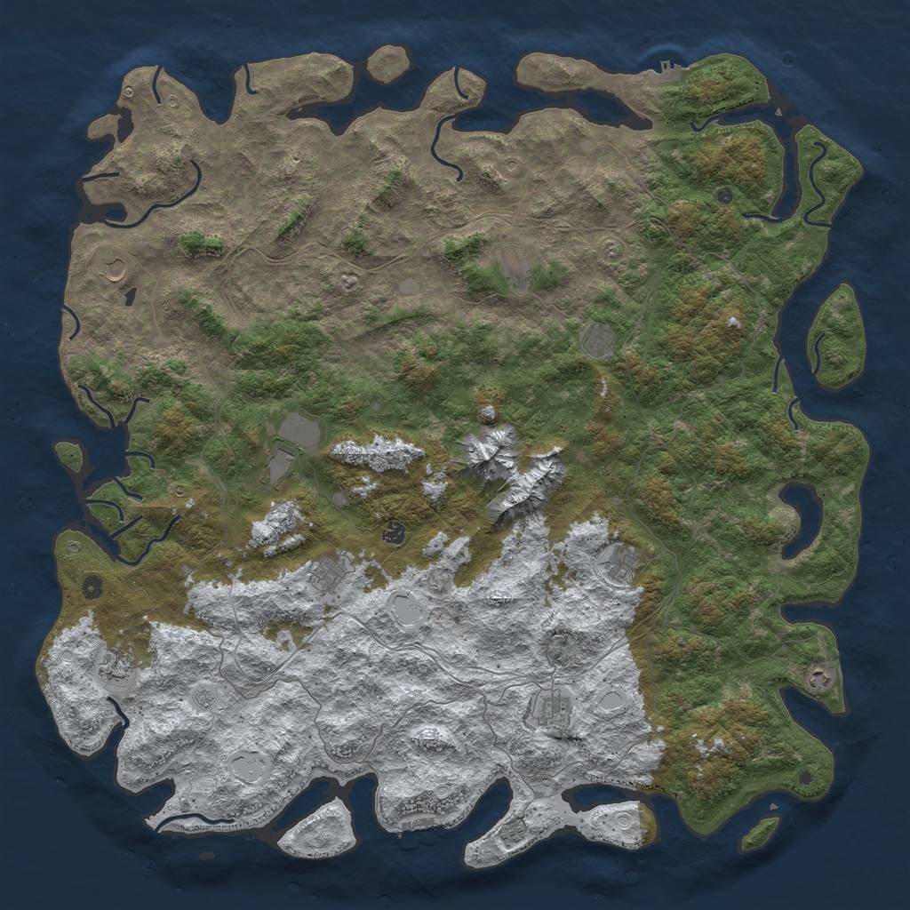 Rust Map: Procedural Map, Size: 6000, Seed: 99640, 20 Monuments