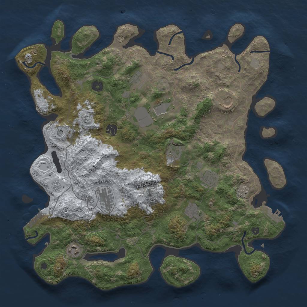 Rust Map: Procedural Map, Size: 4000, Seed: 861184556, 19 Monuments
