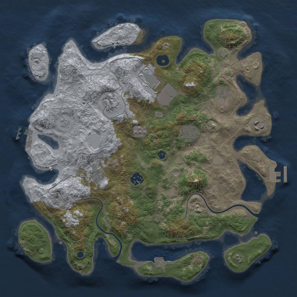 Rust Map: Procedural Map, Size: 3700, Seed: 2024079, 14 Monuments