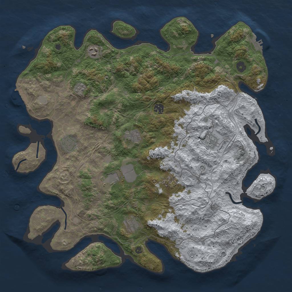 Rust Map: Procedural Map, Size: 4287, Seed: 9768, 18 Monuments
