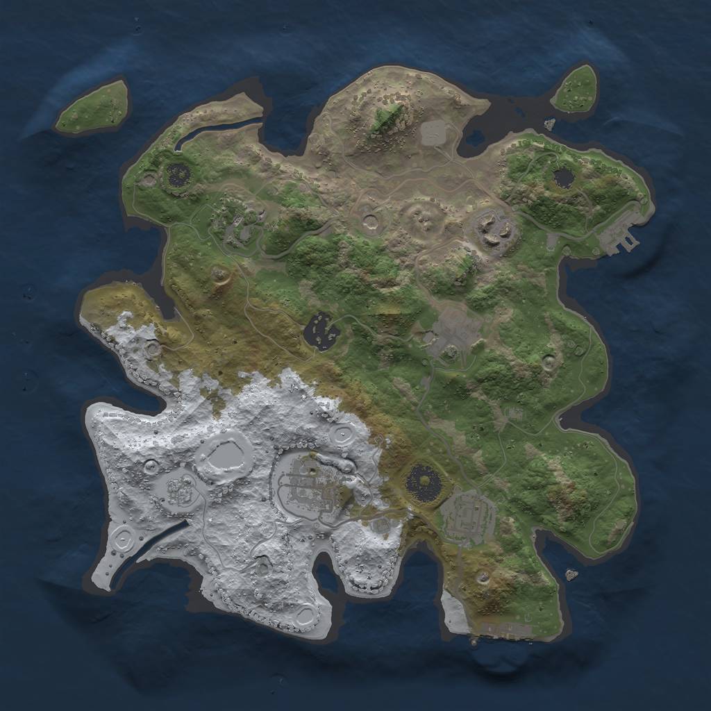 Rust Map: Procedural Map, Size: 3000, Seed: 1397786243, 15 Monuments