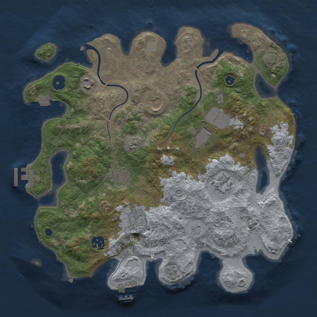 Rust Map: Procedural Map, Size: 3500, Seed: 15248, 14 Monuments