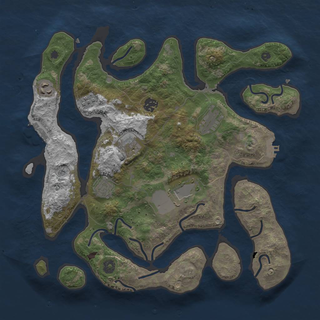 Rust Map: Procedural Map, Size: 3500, Seed: 364812564, 12 Monuments