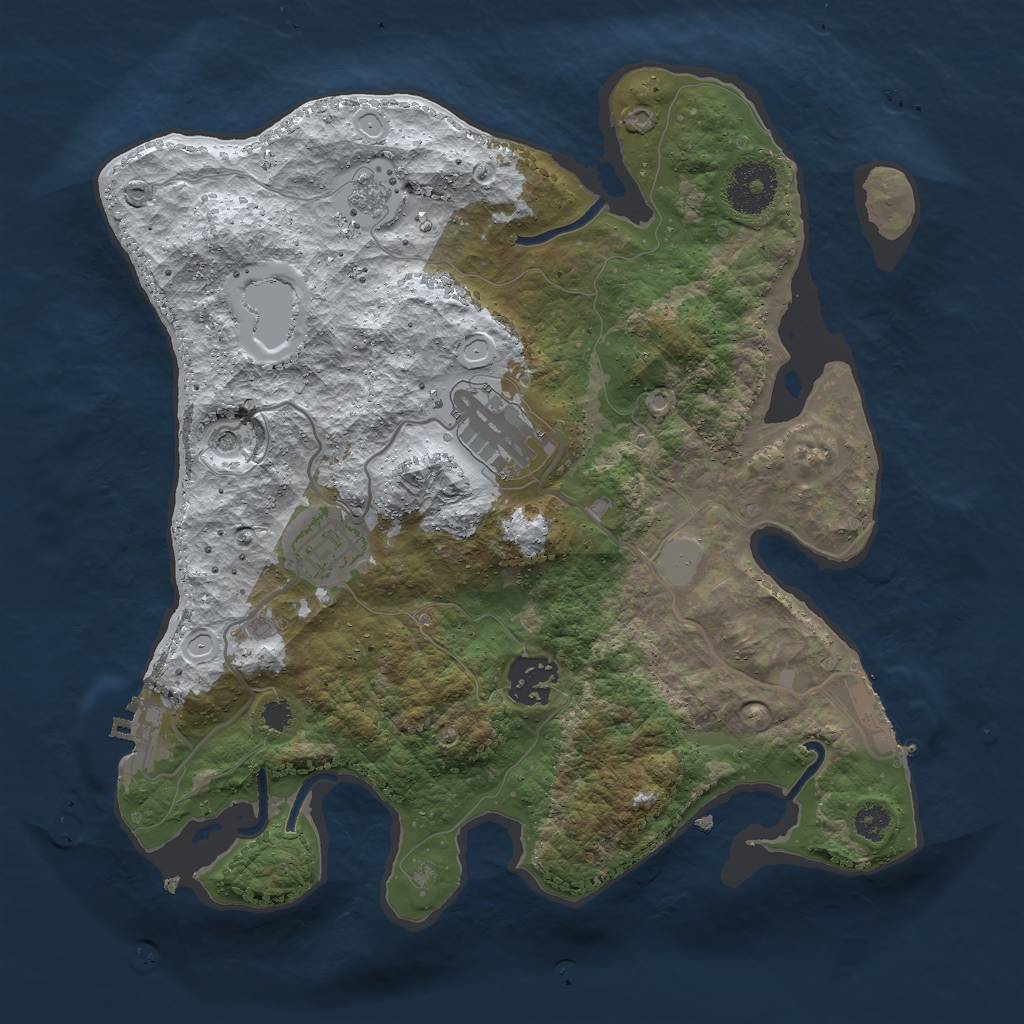 Rust Map: Procedural Map, Size: 3000, Seed: 158986295, 12 Monuments
