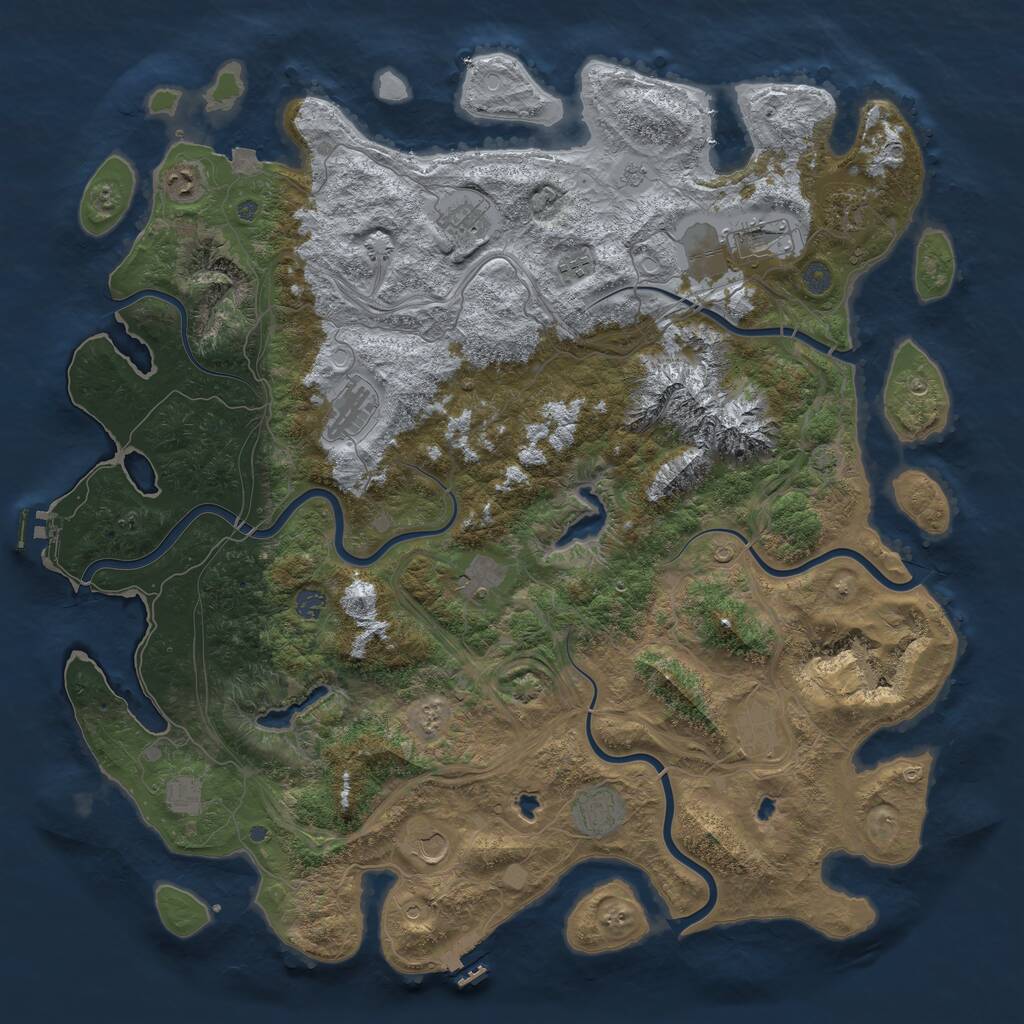Rust Map: Procedural Map, Size: 5000, Seed: 778163, 17 Monuments
