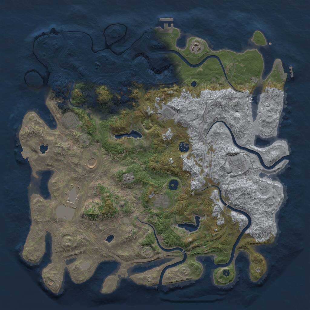 Rust Map: Procedural Map, Size: 4500, Seed: 439876131, 15 Monuments