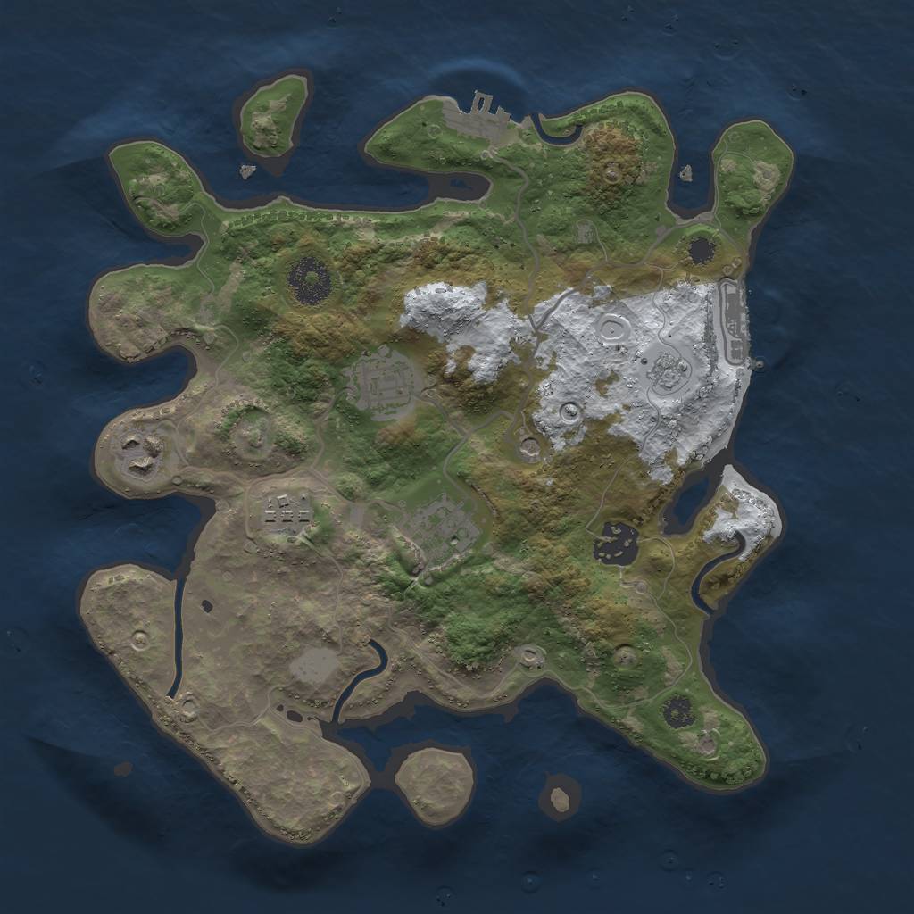 Rust Map: Procedural Map, Size: 3000, Seed: 437856736, 14 Monuments