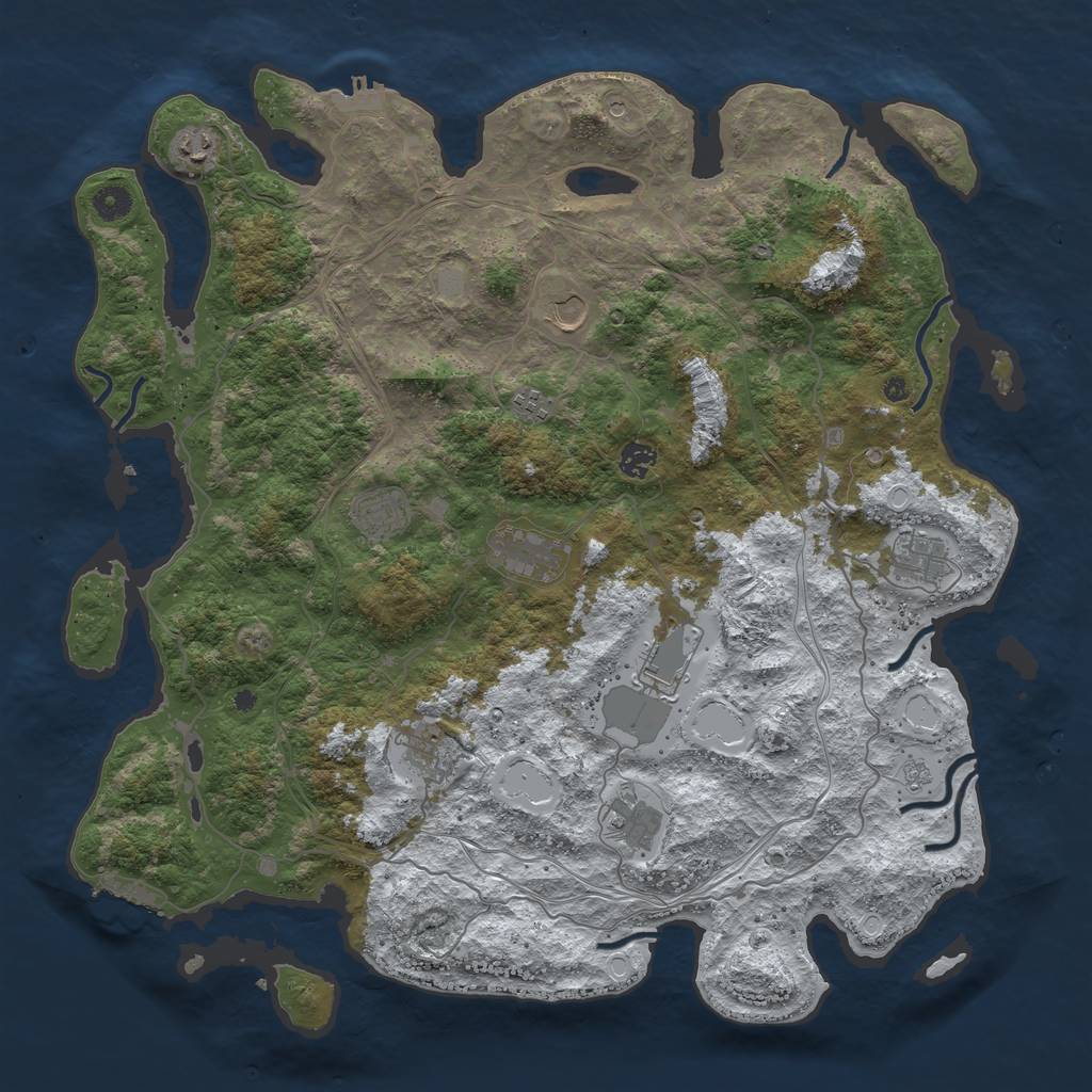 Rust Map: Procedural Map, Size: 4500, Seed: 1521538098, 19 Monuments