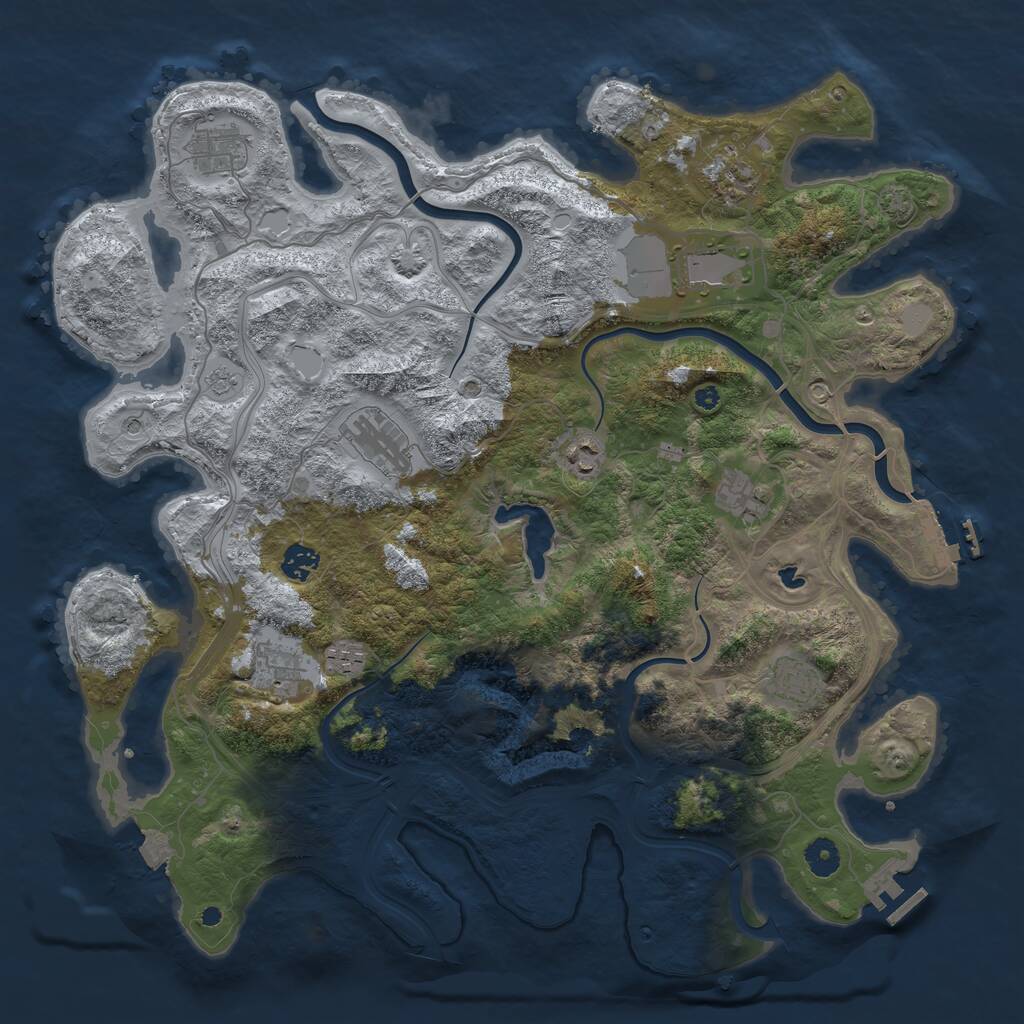 Rust Map: Procedural Map, Size: 4250, Seed: 1791986, 16 Monuments