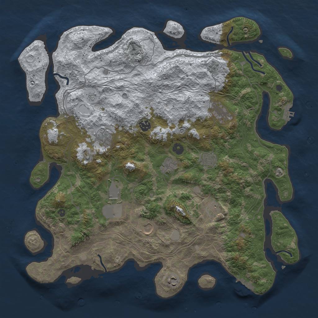 Rust Map: Procedural Map, Size: 4250, Seed: 21741, 19 Monuments