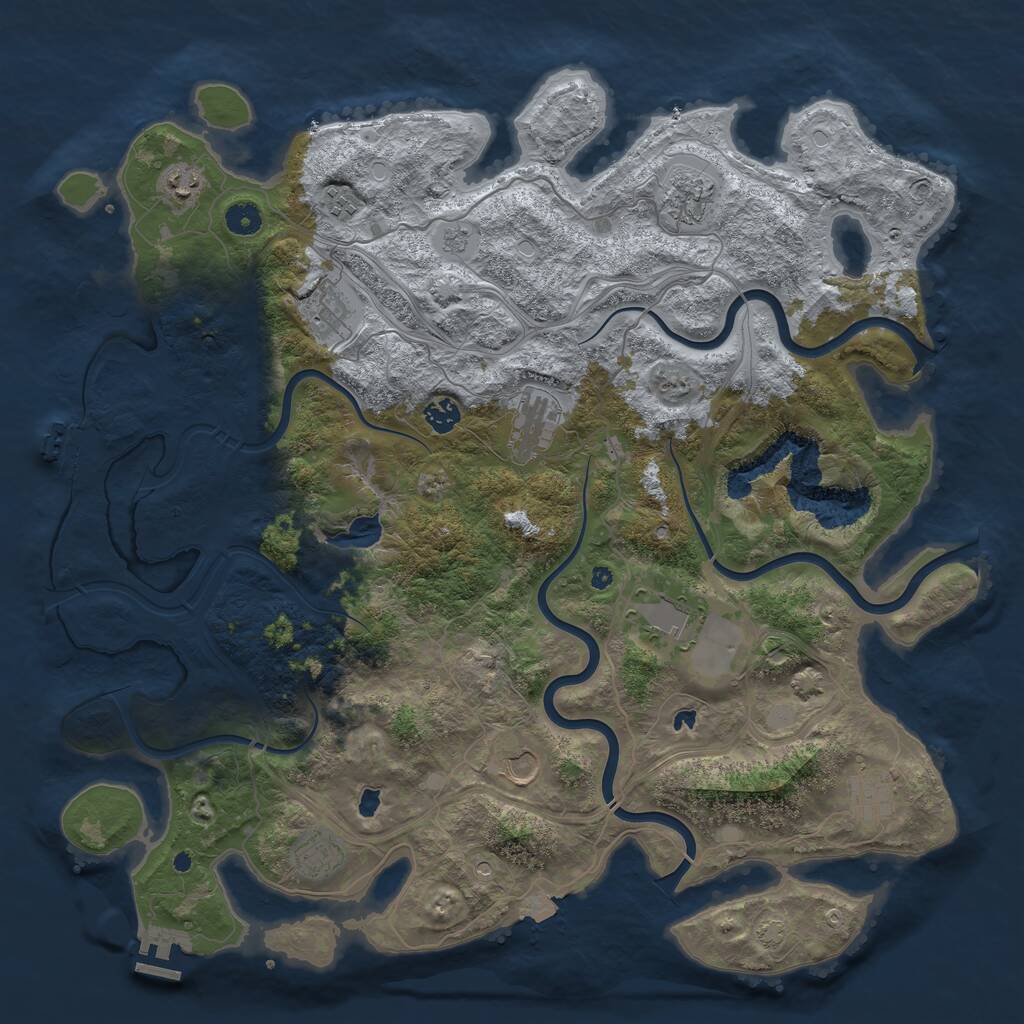 Rust Map: Procedural Map, Size: 4500, Seed: 812595197, 16 Monuments