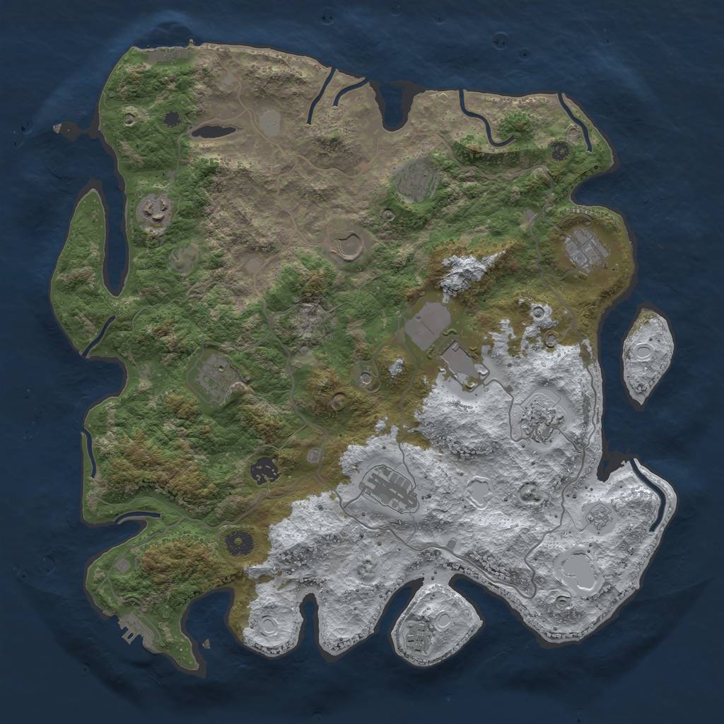 Rust Map: Procedural Map, Size: 4000, Seed: 20210612, 19 Monuments