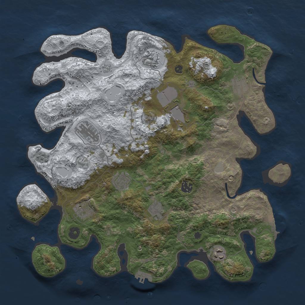 Rust Map: Procedural Map, Size: 3850, Seed: 92210025, 19 Monuments