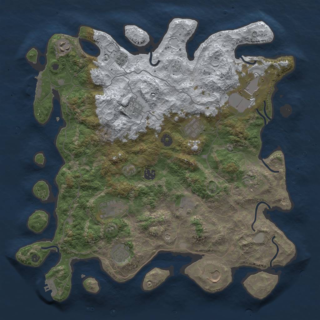 Rust Map: Procedural Map, Size: 4000, Seed: 359746524, 20 Monuments