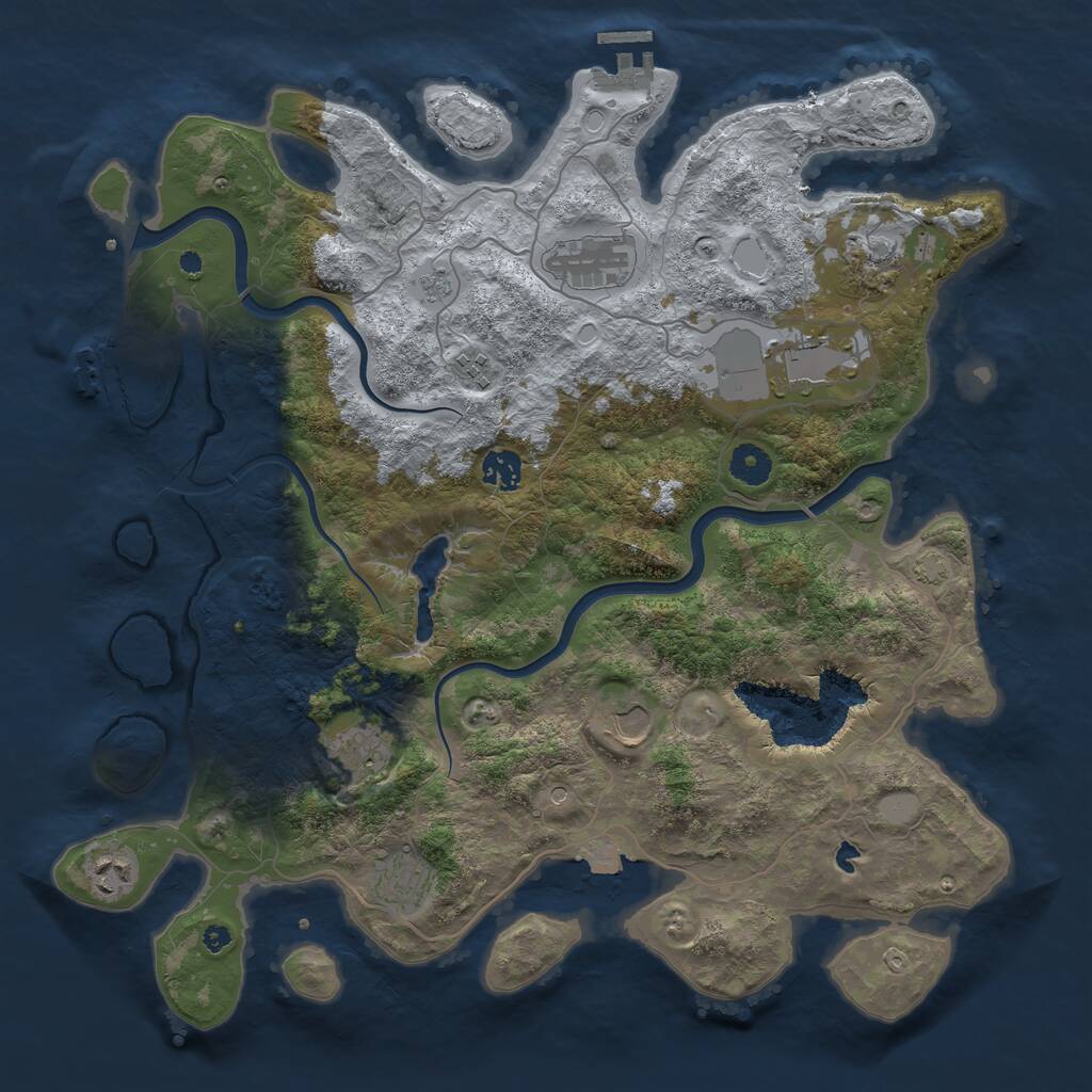 Rust Map: Procedural Map, Size: 4000, Seed: 359746524, 15 Monuments