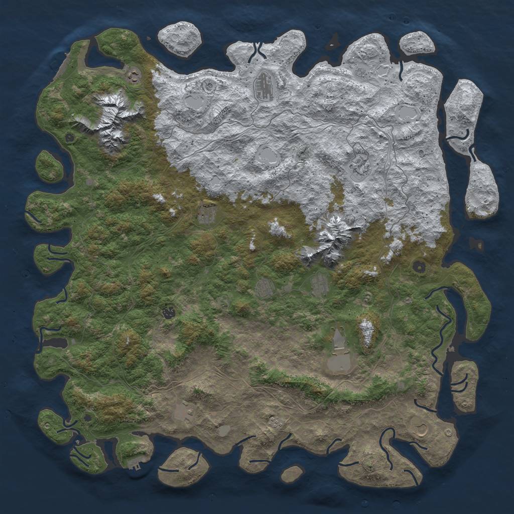 Rust Map: Procedural Map, Size: 6000, Seed: 788332815, 20 Monuments