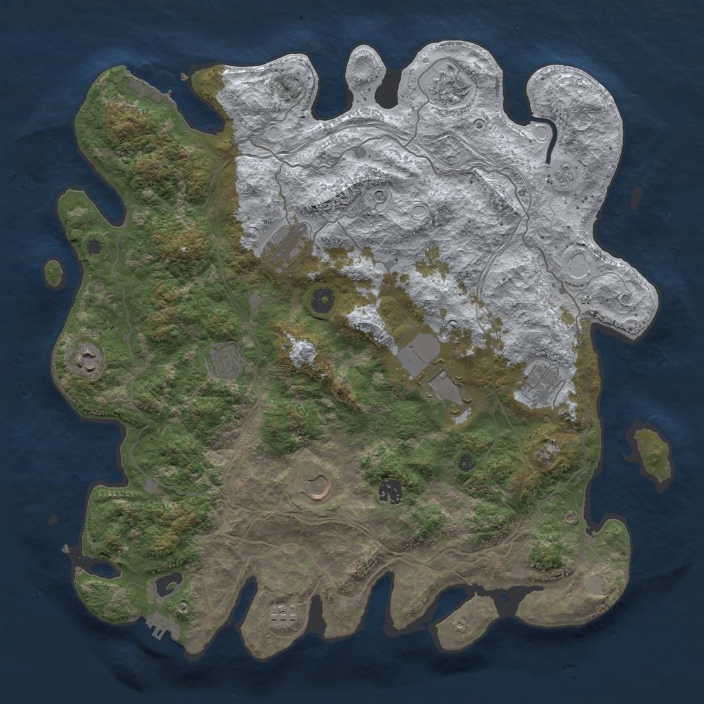 Rust Map: Procedural Map, Size: 4250, Seed: 66996699, 18 Monuments