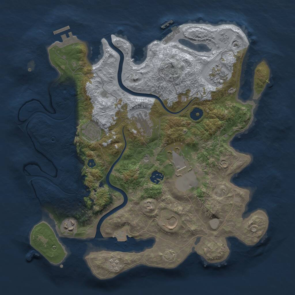 Rust Map: Procedural Map, Size: 3500, Seed: 655961948, 14 Monuments