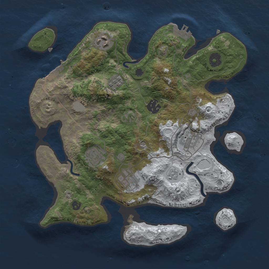 Rust Map: Procedural Map, Size: 3000, Seed: 1447398694, 15 Monuments