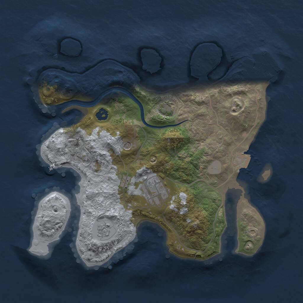 Rust Map: Procedural Map, Size: 2500, Seed: 87654321, 6 Monuments