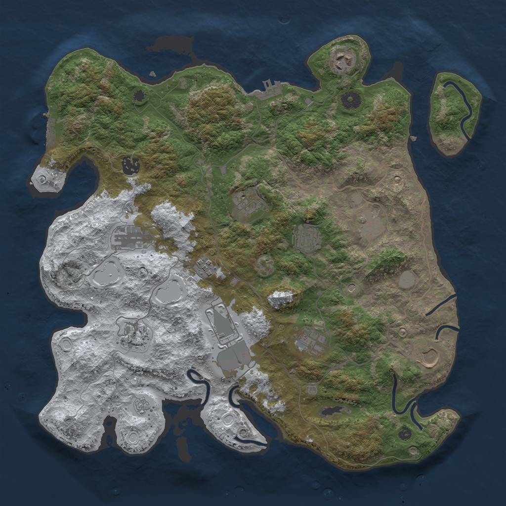 Rust Map: Procedural Map, Size: 4000, Seed: 120992, 20 Monuments