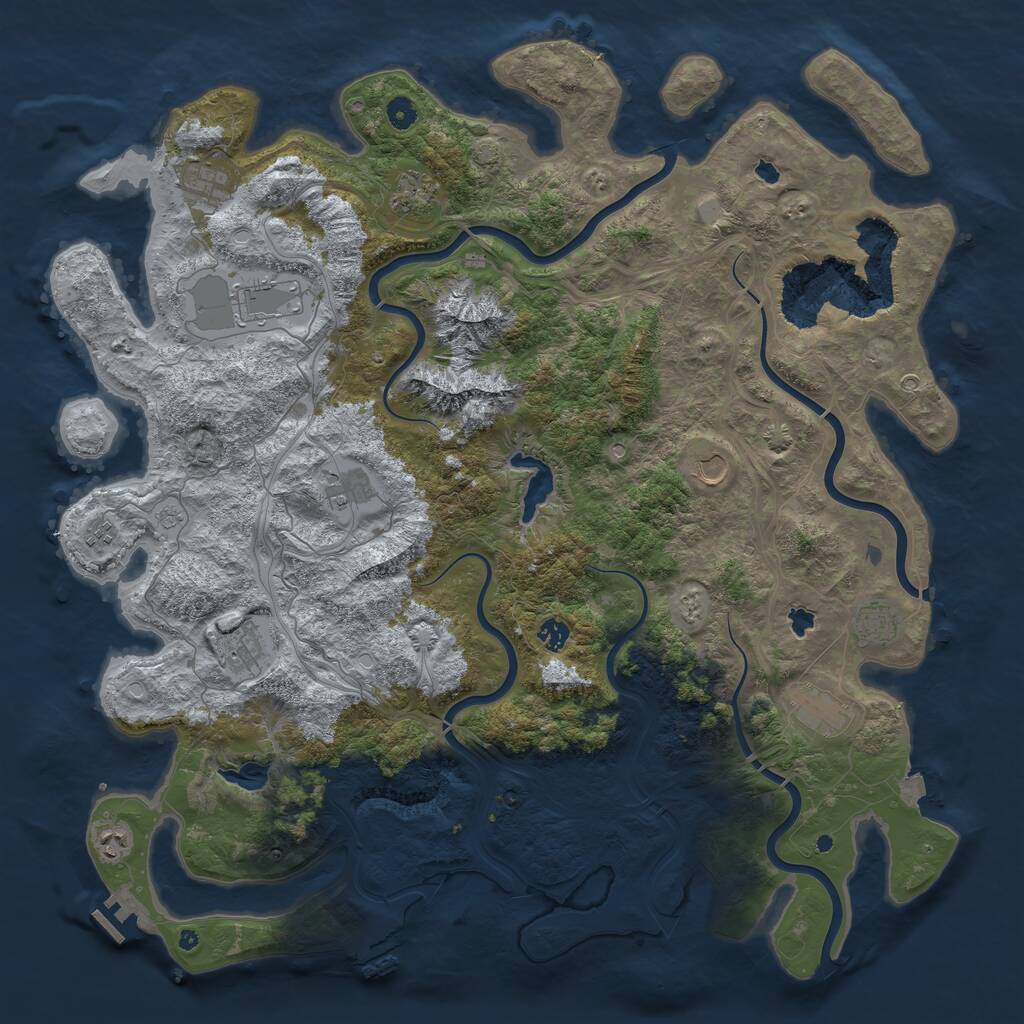 Rust Map: Procedural Map, Size: 5000, Seed: 7442606, 17 Monuments