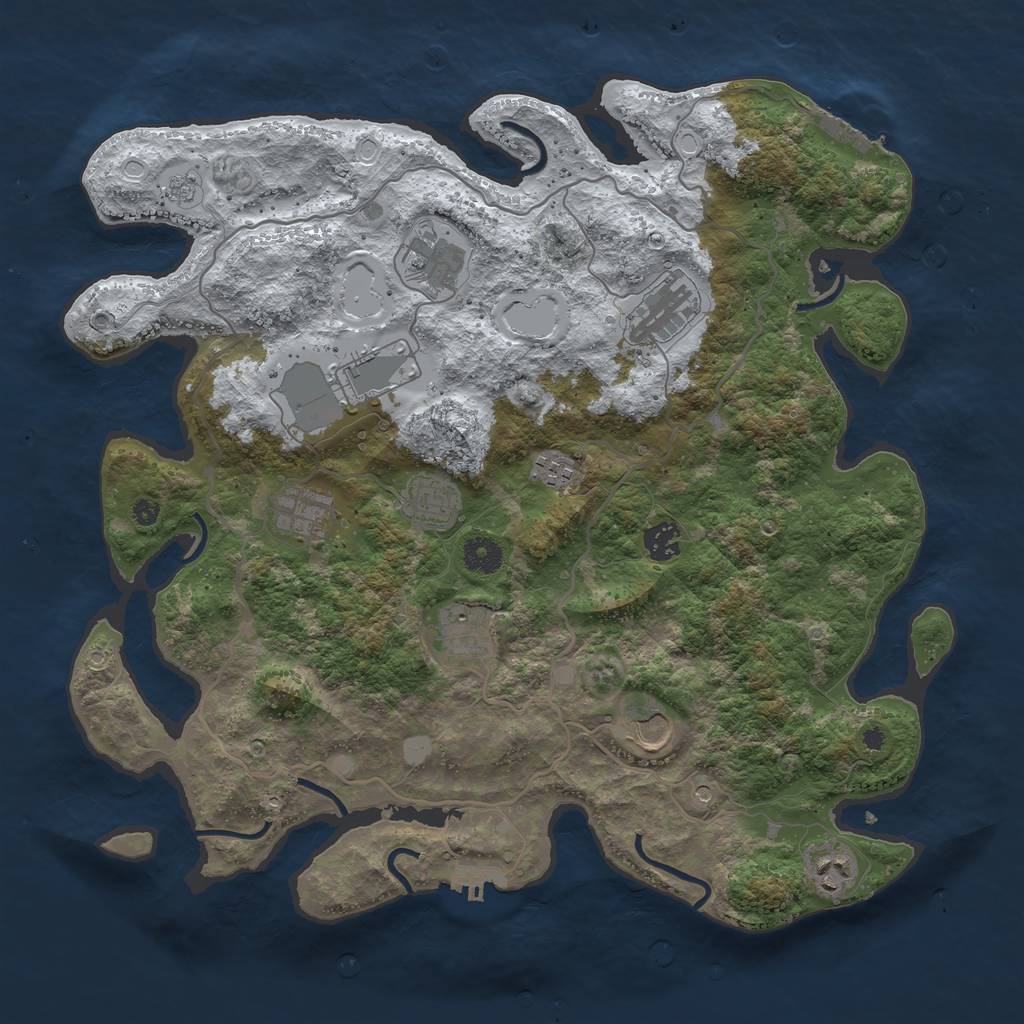 Rust Map: Procedural Map, Size: 4000, Seed: 5048, 19 Monuments