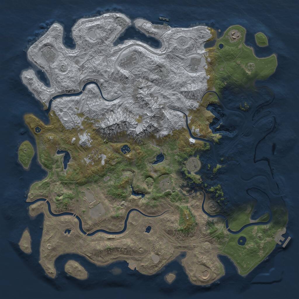 Rust Map: Procedural Map, Size: 5000, Seed: 4984946, 17 Monuments
