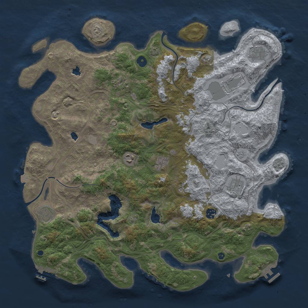 Rust Map: Procedural Map, Size: 4500, Seed: 315121228, 15 Monuments