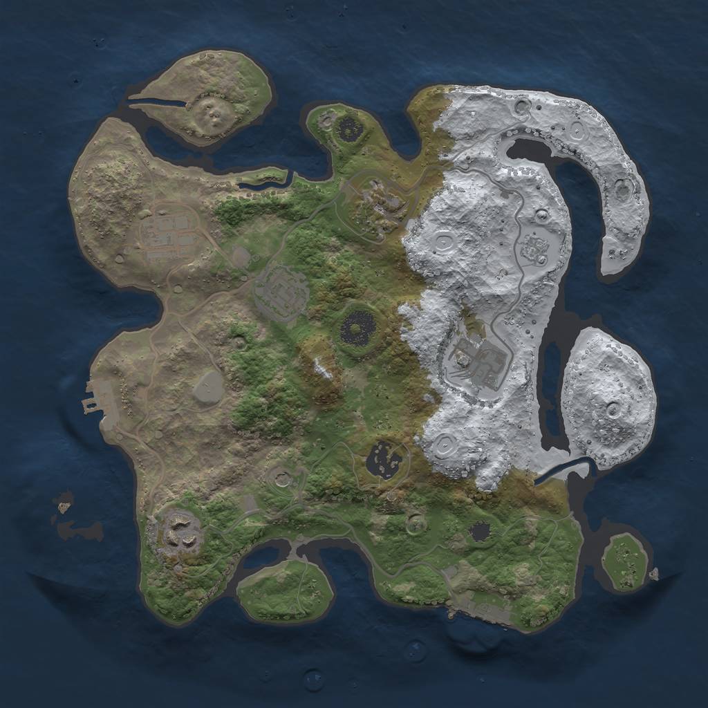 Rust Map: Procedural Map, Size: 3000, Seed: 755375077, 15 Monuments