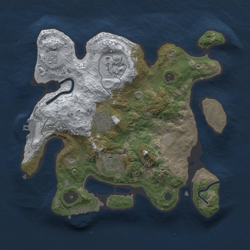 Rust Map: Procedural Map, Size: 2750, Seed: 1322340, 12 Monuments