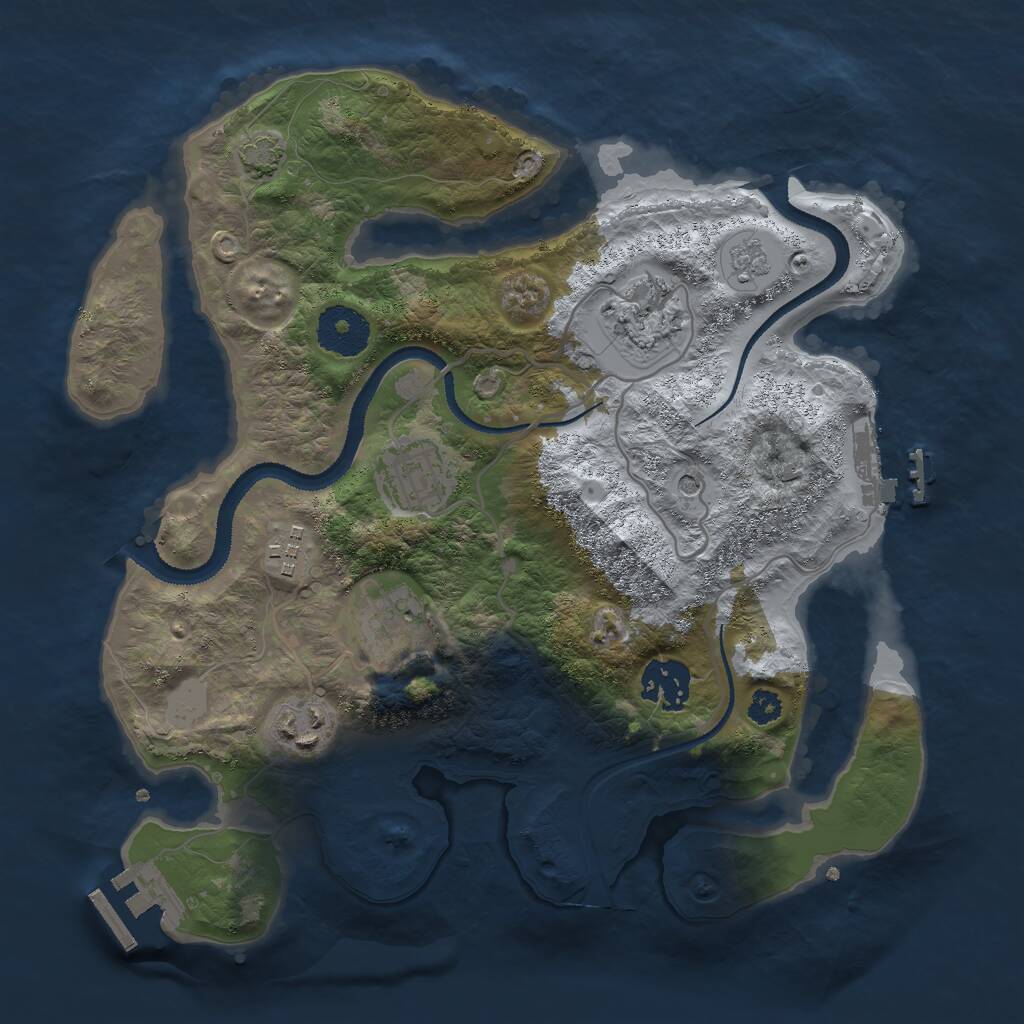 Rust Map: Procedural Map, Size: 3000, Seed: 784789560, 12 Monuments
