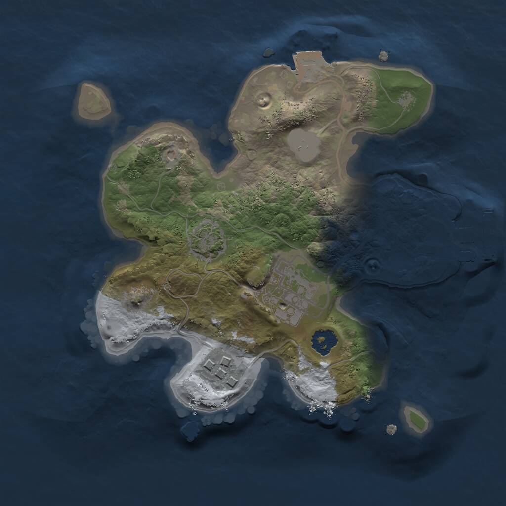 Rust Map: Procedural Map, Size: 2000, Seed: 797726721, 5 Monuments