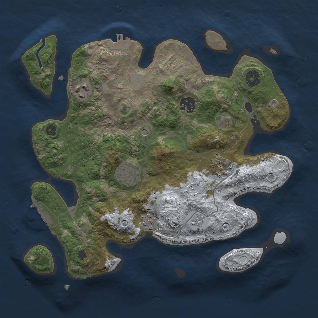 Rust Map: Procedural Map, Size: 3000, Seed: 1868210854, 14 Monuments