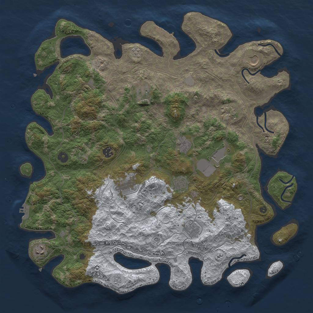 Rust Map: Procedural Map, Size: 4444, Seed: 459317, 20 Monuments