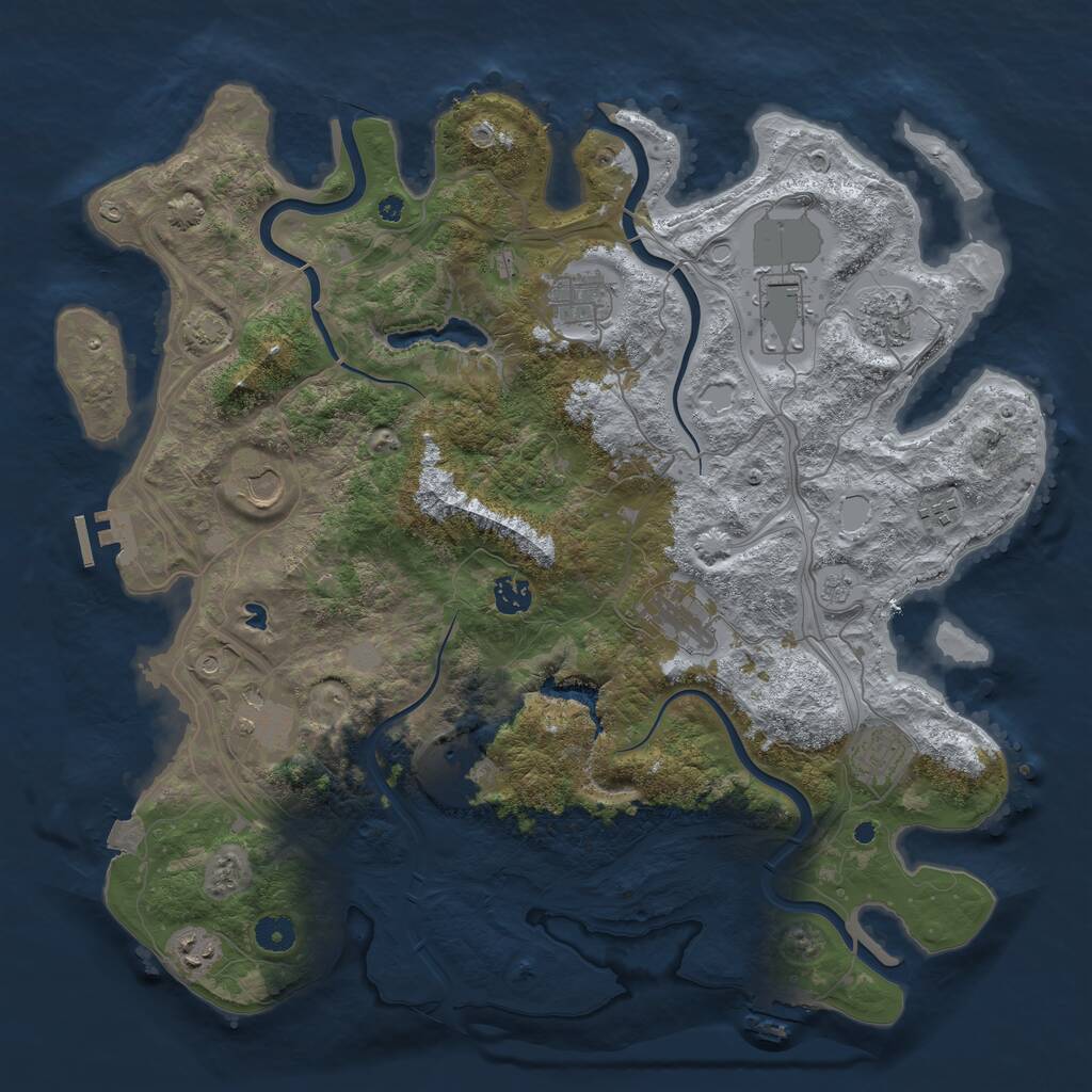 Rust Map: Procedural Map, Size: 4250, Seed: 1507500783, 17 Monuments