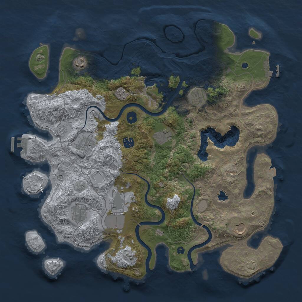 Rust Map: Procedural Map, Size: 4000, Seed: 136510565, 15 Monuments