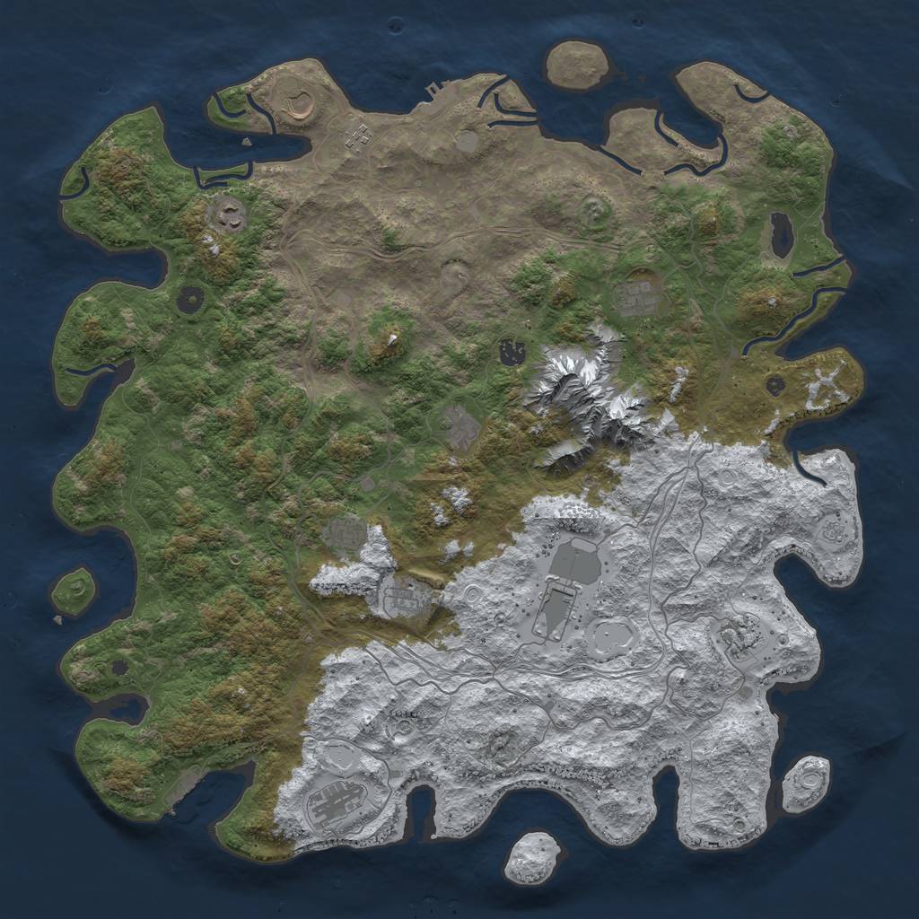 Rust Map: Procedural Map, Size: 5000, Seed: 788129270, 20 Monuments
