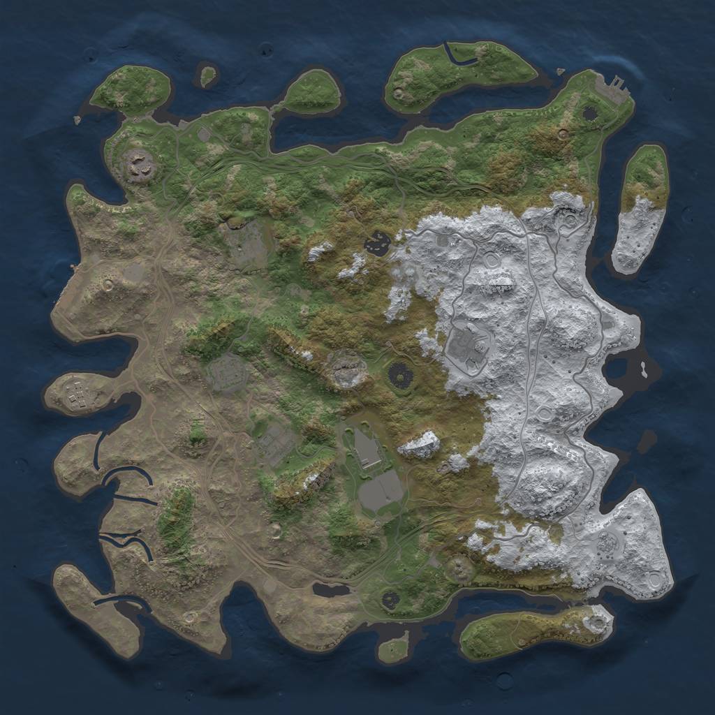 Rust Map: Procedural Map, Size: 4250, Seed: 24680, 17 Monuments
