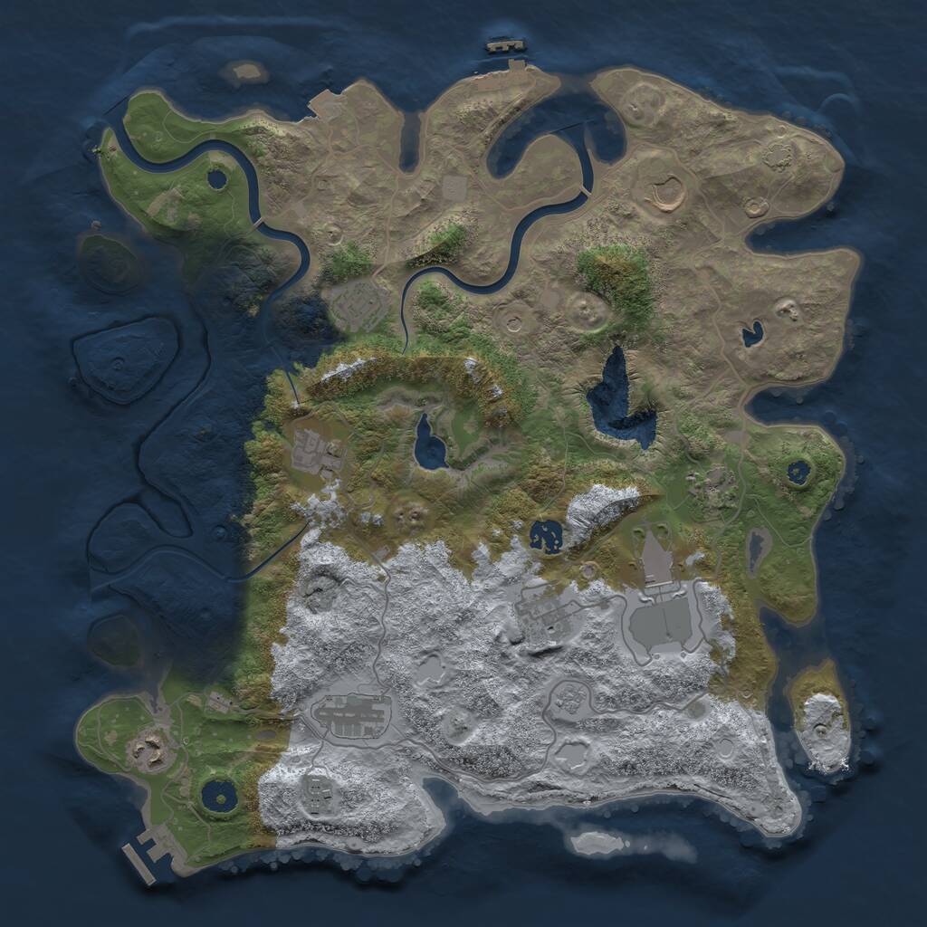Rust Map: Procedural Map, Size: 4000, Seed: 15587, 16 Monuments